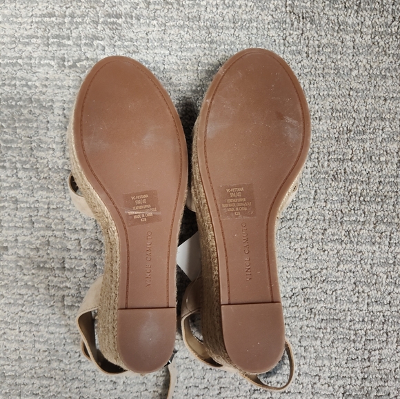 NWT! Vince Camuto Fettana Espadrille Wedge Leather Platform Sandals - Size 9M - Picture 7 of 7